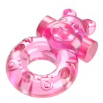 Розовое эрекционное виброкольцо 3,5х5,3см Baile Pink Bear Cock Rings BI-010083A