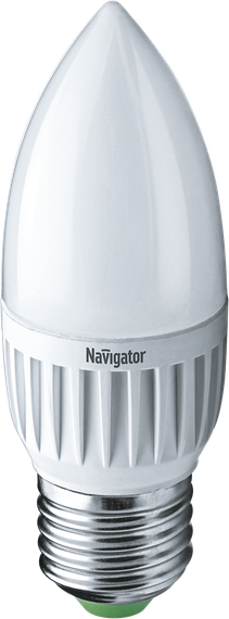 Лампа светодиодная Navigator C37 220V Е27 7W 2700K свеча 22557