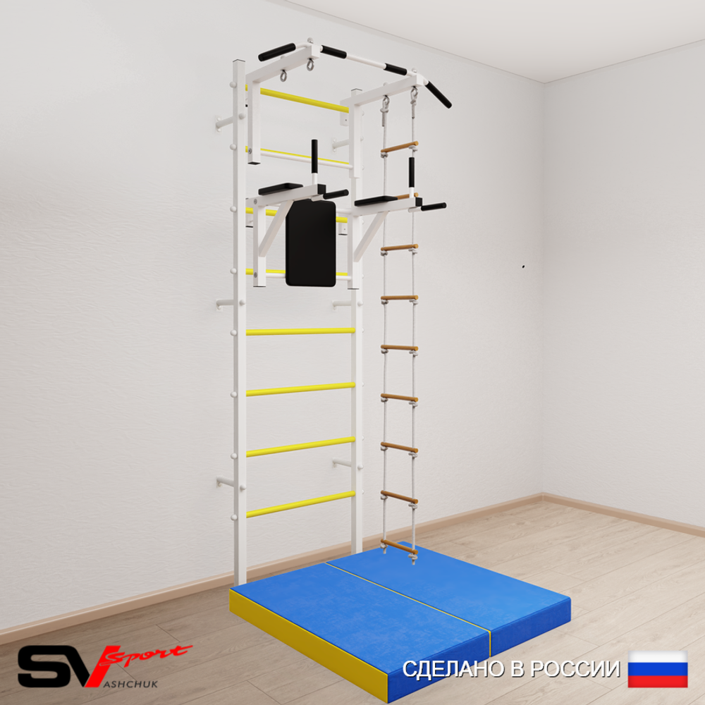 Шведская стенка Sv Sport 5724 (Турник стандарт/Брусья/Лестница/Мат 1м)