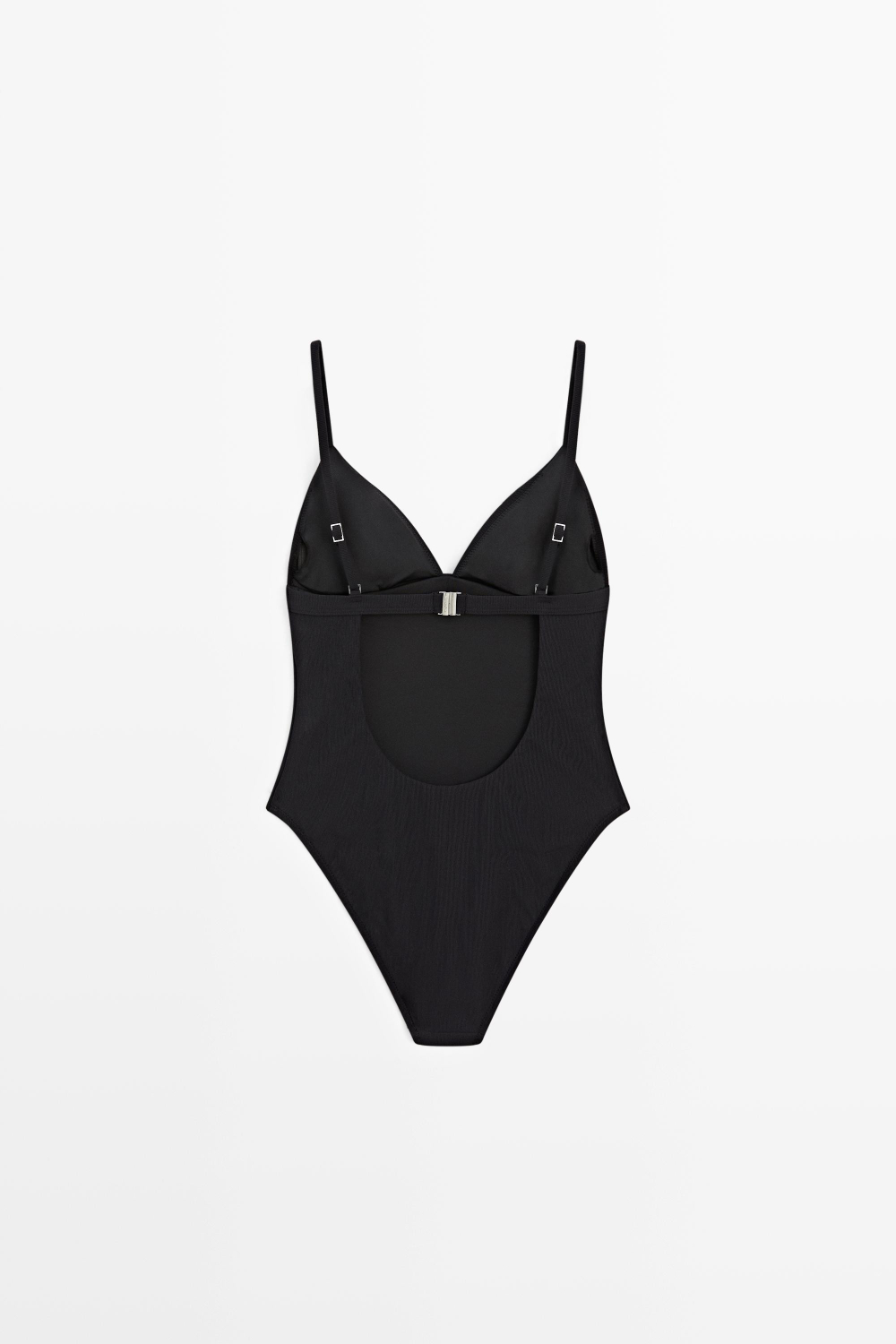 Massimo Dutti Купальник-треугольник с блестками, черный