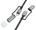 Usb Кабель-зарядка Hoco U138 Type-C/Фонарик на Type-C/Lightning 60W 1.2м черный