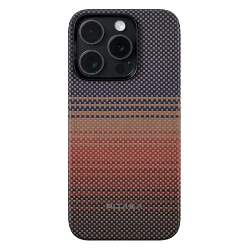 Чехол из арамидного волокна с поддержкой MagSafe PITAKA Fusion Weaving MagEZ Case 5 для iPhone 15 Pro, Sunset (Закат)