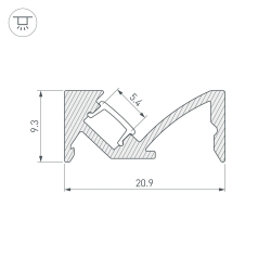 Профиль SL-BEVEL-W21-2000 ANOD BLACK (Arlight, Алюминий) 043688