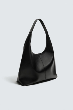 ZARA ОДНОТОННАЯ СУМКА-ШОПЕР, ЧЕРНЫЙ