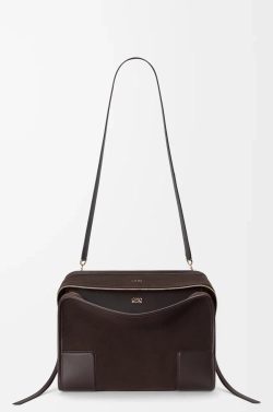 Loewe Большая сумка Amazona 180 из мягкой телячьей кожи, темно-каштановый