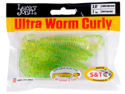 Твистеры съедоб. искусст. LJ Pro Series ULTRAWORM CURLY 3,0in (07.62)/S15 7шт.