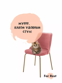 Стул "Флорес" 1 шт. Антивандальная ткань, Золотые ножки