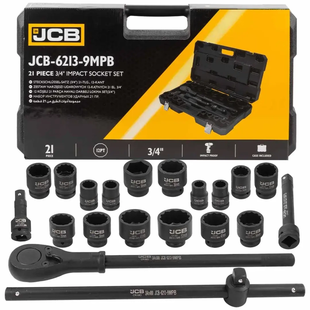 Набор инструментов ударных 21пр. 3/4''(12гр.) JCB JCB-6213-9MPB
