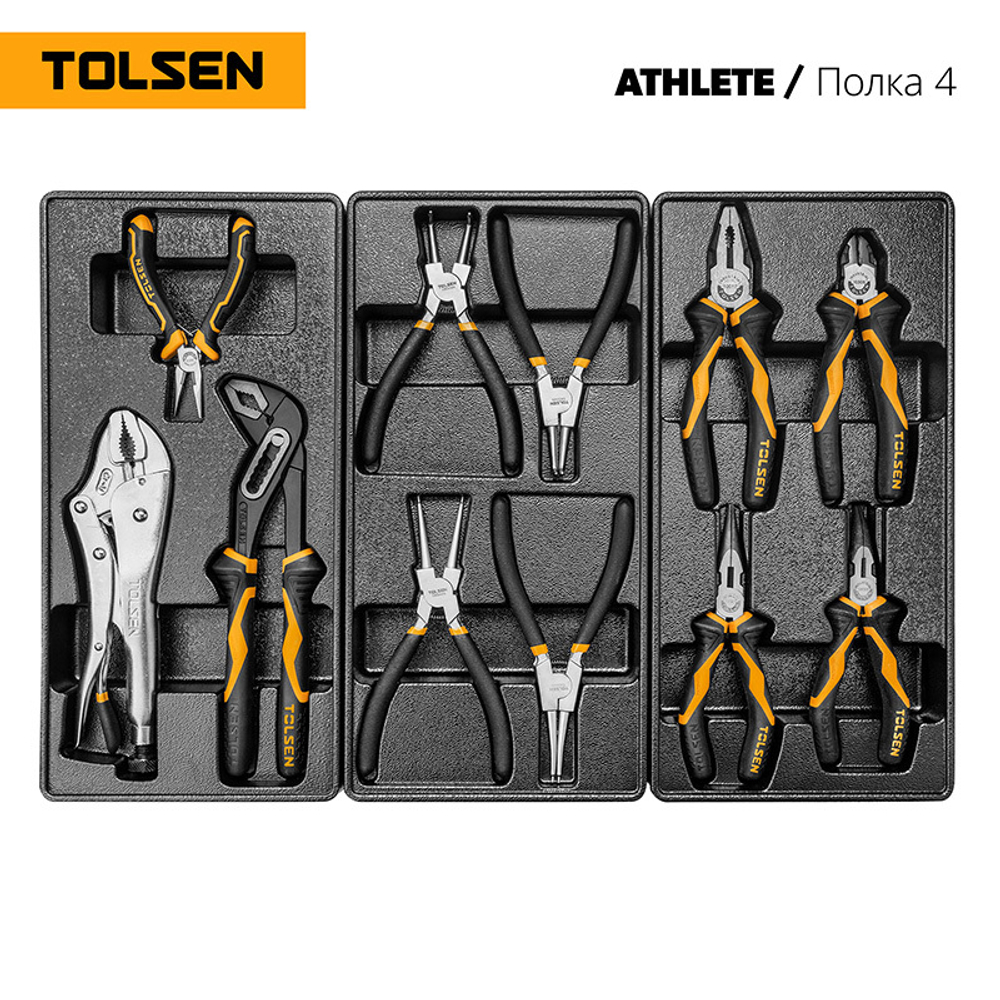 TOLSEN (TT85412) Набор инструментов "ATHLETE" в черной тележке, 189 предметов