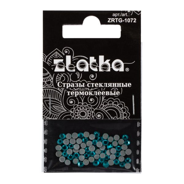 Стразы клеевые стекло 2.7 мм, 360 шт, SS10 №09 бирюзовый (Blue Zircon), Zlatka ZRTG-1072