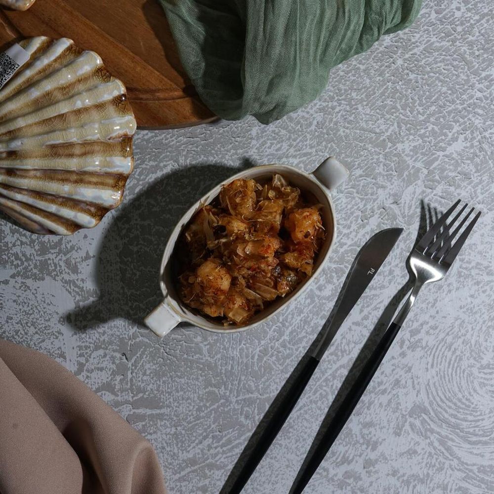 Блюдо овальное 15*8 см h4 см 200 мл для закусок Gray Oval Bucket с ручками Frutti di Mare P.L. [1]