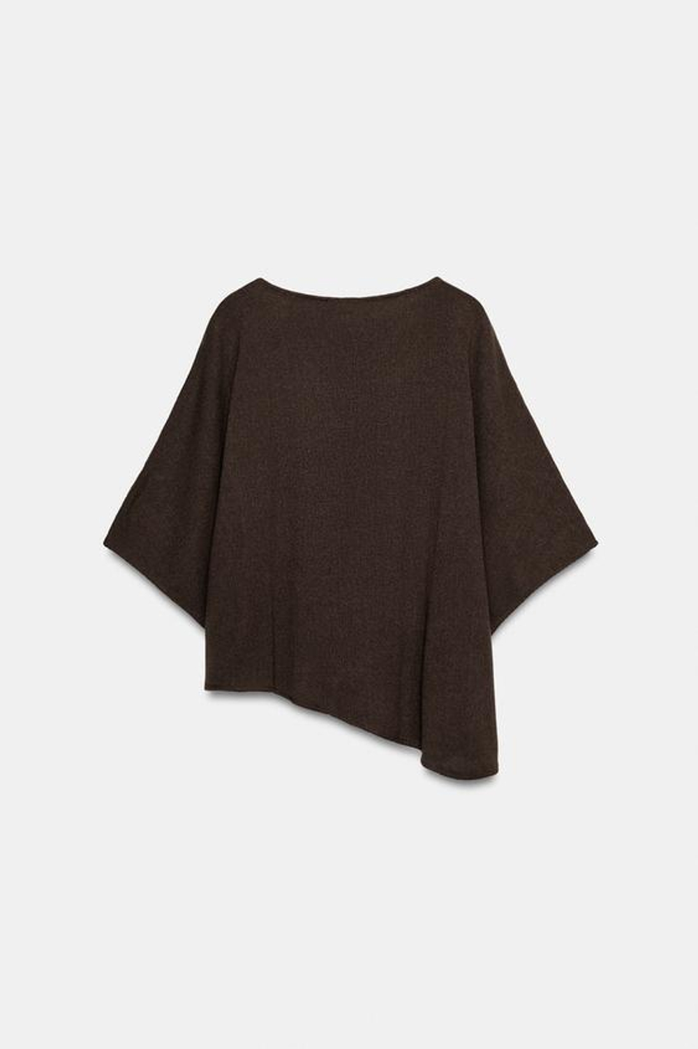 ZARA ТОП В РУСТИКАЛЬНОМ СТИЛЕ С КОРОТКИМИ РУКАВАМИ, КОРИЧНЕВЫЙ