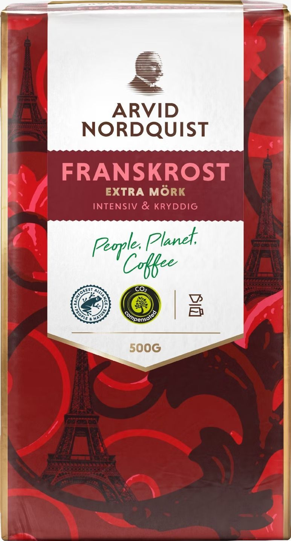 Arvid Nordquist кофе молотый Franskrost, по стандарту ISCC, очень темной обжарки, 500 г (Швеция)