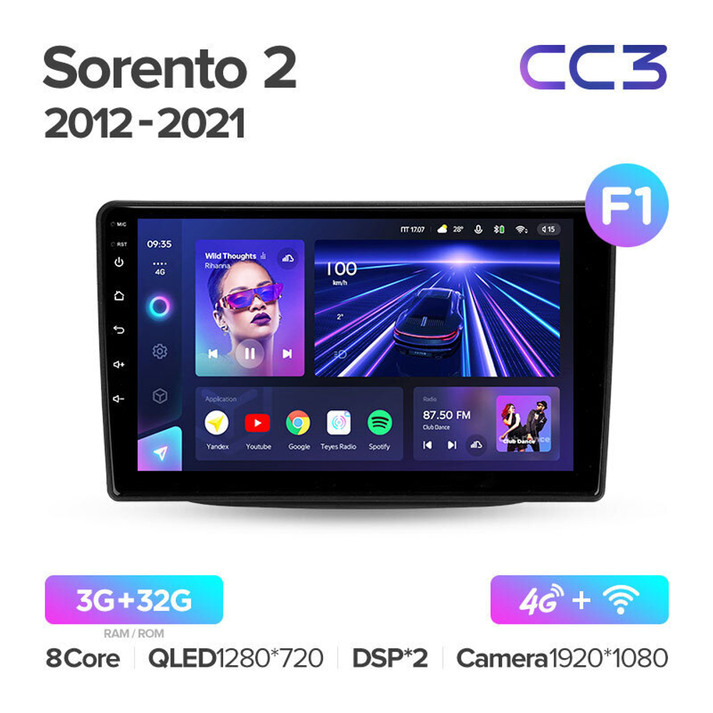 Teyes CC3 9" для KIA Sorento 2012-2021