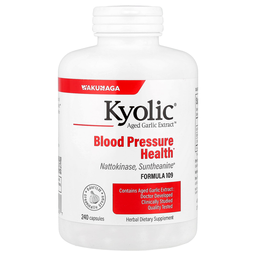 Kyolic, Aged Garlic Extract™, для поддержания нормального уровня артериального давления, формула 109, 240 капсул