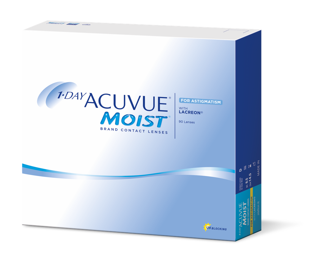 1-DAY ACUVUE MOIST for ASTIGMATISM with LACREON (90 линз) -2,0