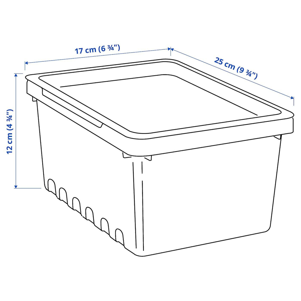 IKEA UPPSNOFSAD (ИКЕА УППСНОФСАД) — Контейнер с крышкой, черный, 25x17x12 см/3,5 л, фото 3