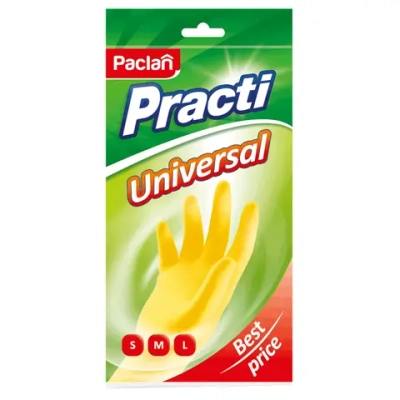 Перчатки резиновые латекс с хлопковым напылением Paclan Practi L