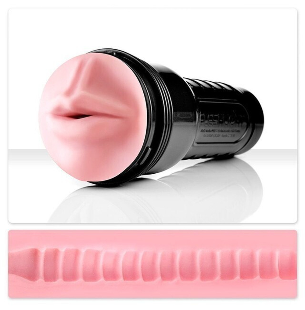 Мастурбатор-губы Fleshlight - pink mouse wonder wave (Цвет: розовый, черный)