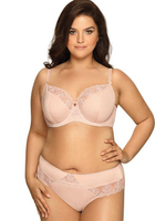 Бюстгальтер Freesia с сшивными чашками plus size и кружевом (Размер: 105F) (Цвет: белый)