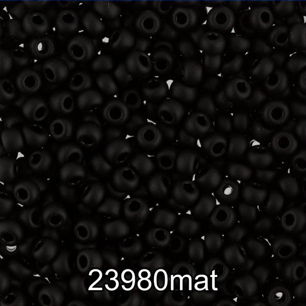 Бисер Gamma 8/0 (2.9 мм), 50 г, H660mat черный мат. (23980/1), круглый 2