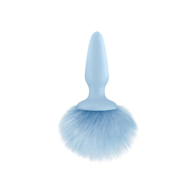 Анальная пробка с голубым заячьим хвостиком Bunny Tails - Blue (Цвет: голубой)