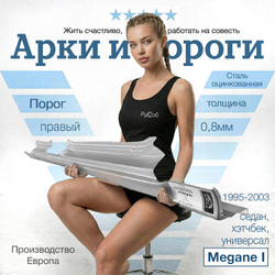 Порог правый Renault Megane I 1995-2003 (Potrykus) седан, хэтчбек, универсал