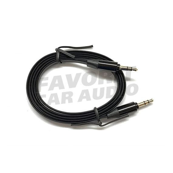 Кабель AUX, Jack 3,5mm(m) - Jack 3,5mm(m) FINITY, 1.0м, плоский, силикон, цвет: чёрный, в техпаке
