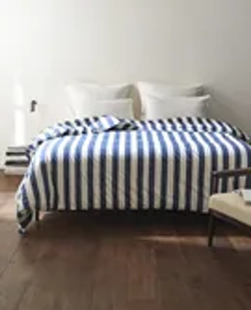 ZARA HOME ПОДОДЕЯЛЬНИК В ПОЛОСКУ, СИНИЙ