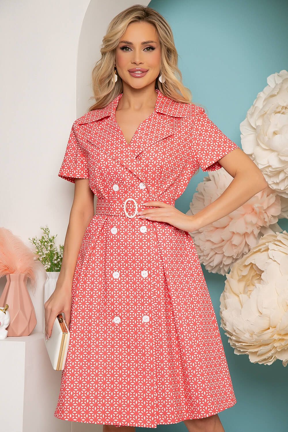 Платье "Летний мотив" (коралл) П3618 LT Collection (Акция)