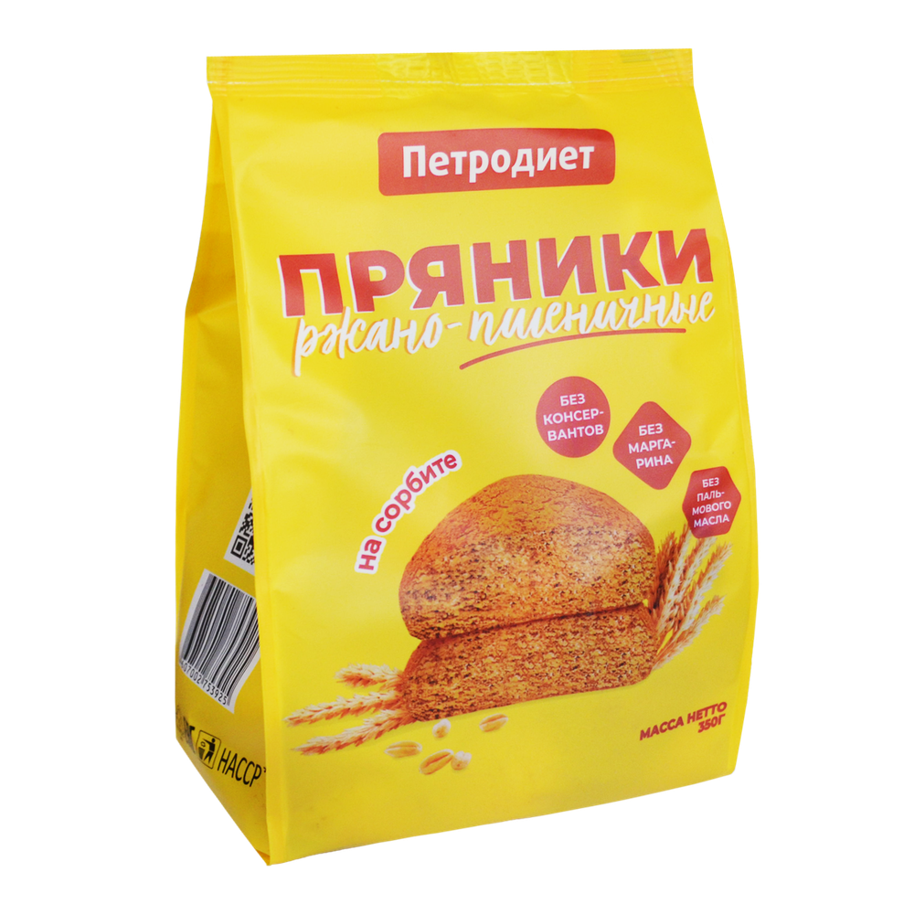 Пряники Петродиет Ржано-пшеничные на сорбите 350гр