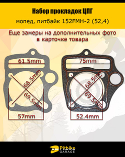 P+t Bt Kt Rt Et Набор прокладок ЦПГ 152 FMH-2 (C110) (52,4*49,5)