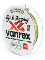 Шнур плетеный Lucky John Vanrex MICRO GAME х4 BRAID Fluo Green 125/010