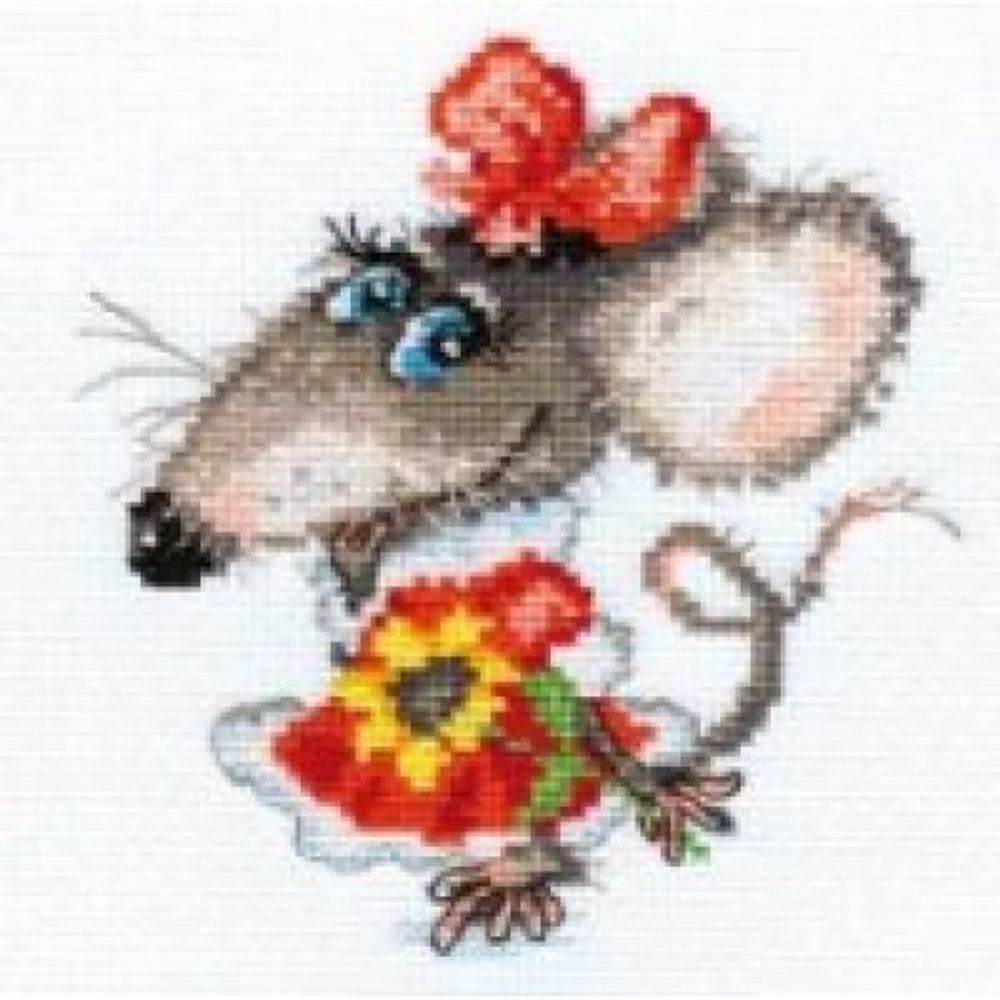 Набор для вышивания нитками Алиса, Мышуля 12х13 см