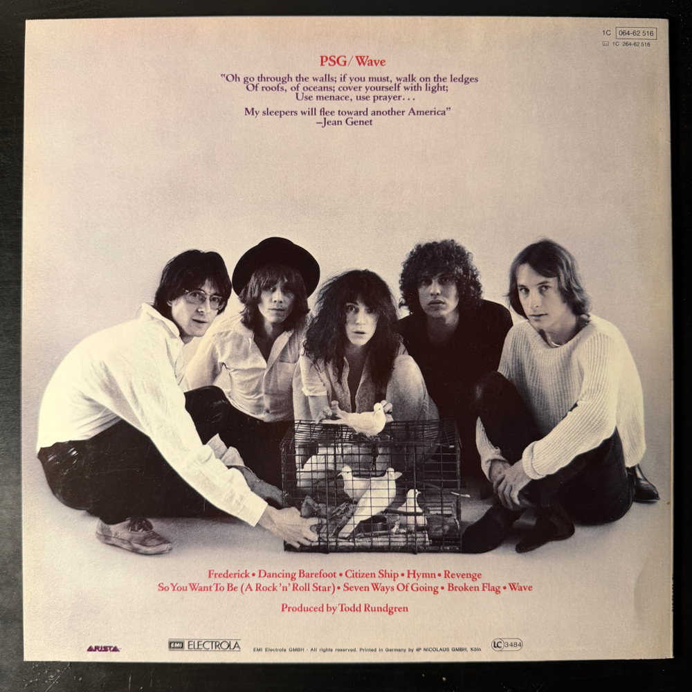 Patti Smith Group ‎– Wave (Германия 1979г.)