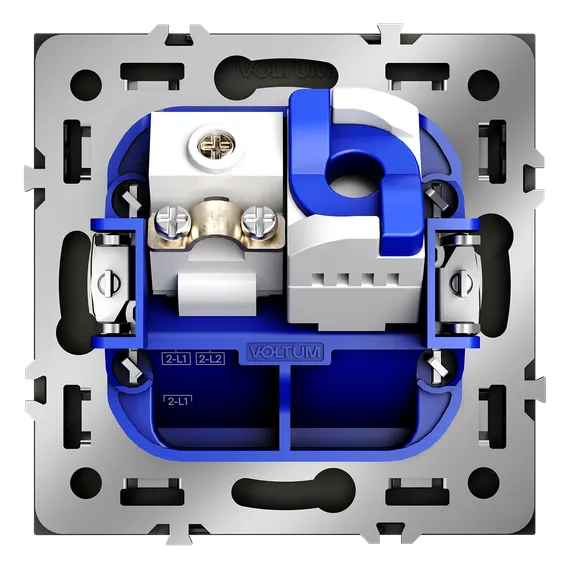 Розетка телевизионная TV+RJ45 кат. 6 Voltum S70 Сталь VLS060705