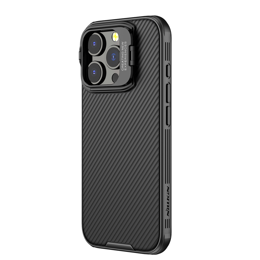 Чехол от Nillkin на iPhone 16 Pro Max с металлической откидной крышкой (версия с открытой камерой), серия CamShield Prop Magnetic Case ( с поддержкой беспроводной зарядки MagSafe)