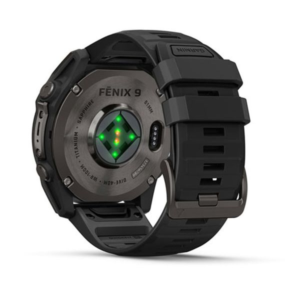 Часы Garmin Fenix 9 — 51 мм Carbon Gray DLC Titanium with Black Silicone Band (010-04763-11)