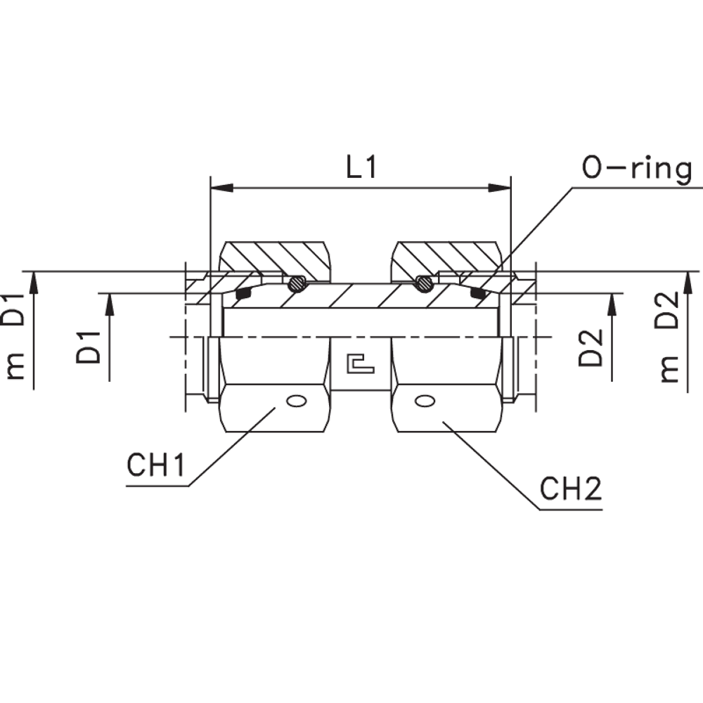Соединение PNN DL12 18х1.5 - DL10 16х1.5