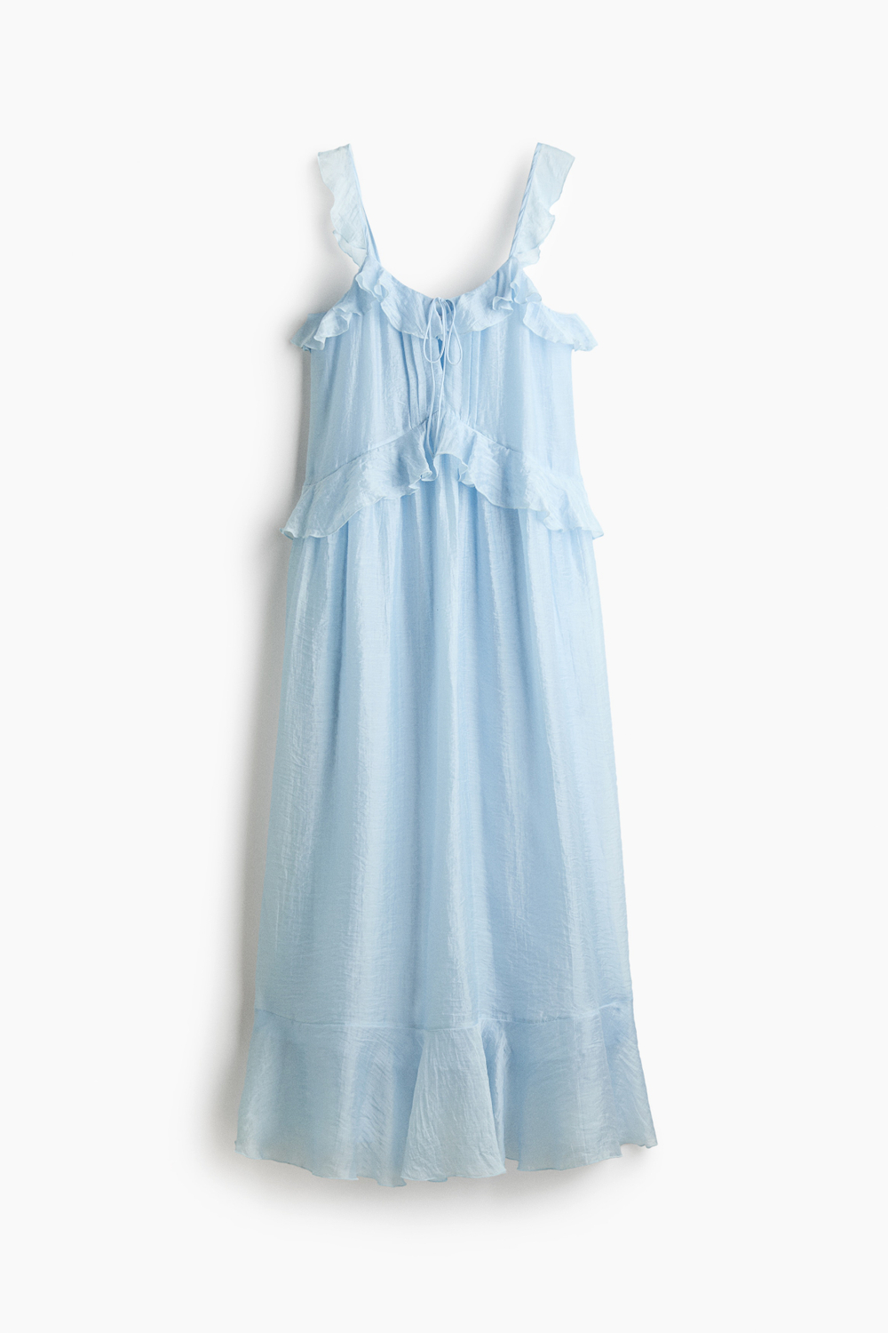 Платье макси с воланами и завязками - H&M