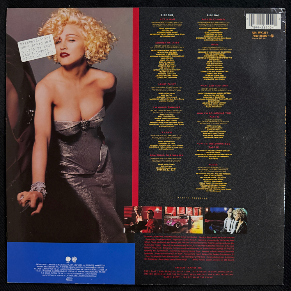Madonna - I'm Breathless (Music From And Inspired By The Film Dick Tracy) Германия 1990г.
