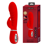 Красный вибратор-кролик с ребрышками 20см Pretty Love Prescott BI-014635-2