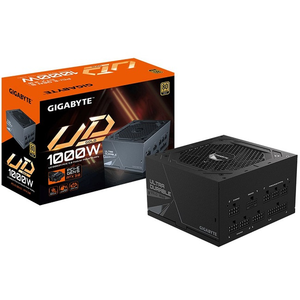 Блок питания Gigabyte 1000W GP-UD1000GM PG5 v2, модульный, 16 Pin PCIe 5.0, 80 PLUS Gold (28200-U10GP-2EUR)