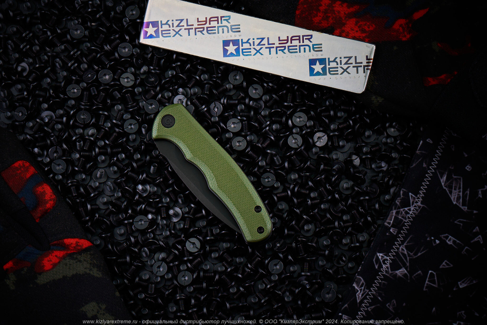 Нож Civivi Mini Praxis C18026C-1 сталь D2 Black Stonewashed рукоять OD Green G10
