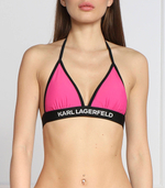 топ бикини triangle w/ logo elastic Karl Lagerfeld - розовый(230W2234)