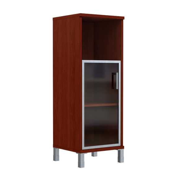 Шкаф-колонка средняя с малой стеклянной дверью в AL-рамке B 421.4(L)  475х450х1286 BORN