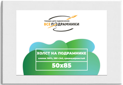 Холст 50x85 см. на подрамнике (с перекладиной) (хлопок 100%)