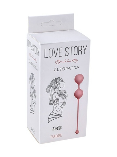 Маленькие вагинальные шарики Cleopatra Tea Rose (Цвет: нежно-розовый)