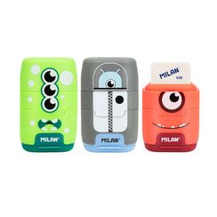 Pozan və qələmyonan \ Ластик-точилка Eraser + double grater Milan