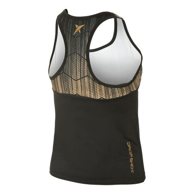 Женская теннисная майка Drop Shot Maday Tank Top Women - Black, Gold